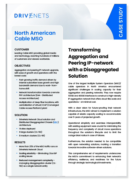 Case Study - Transforming Global IP Transport Backbone with a Disaggregated Solution